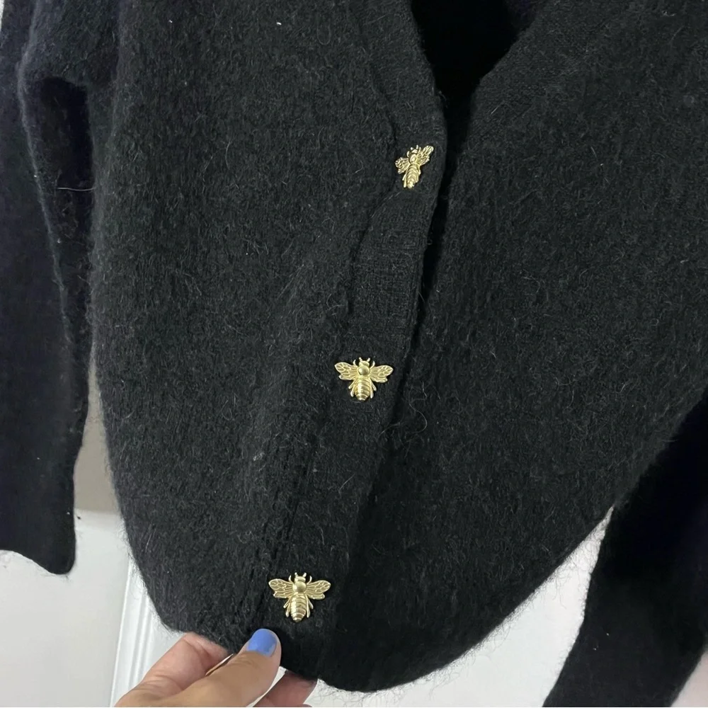 & Other Stories Wool and Alpaca Blend Cardigan Gold Bee Buttons Size Small